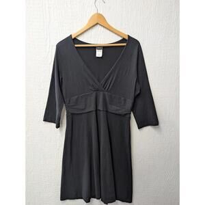 Patagonia Margot Dress Black 3/4 Sleeve Organic Cotton A-Line Women’s Large